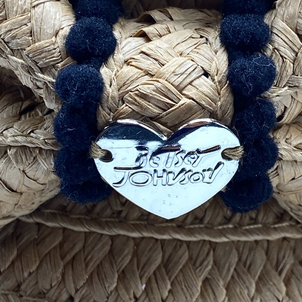 Betsy Johnson Floppy Staw Hat w Bow - Picture 3 of 6